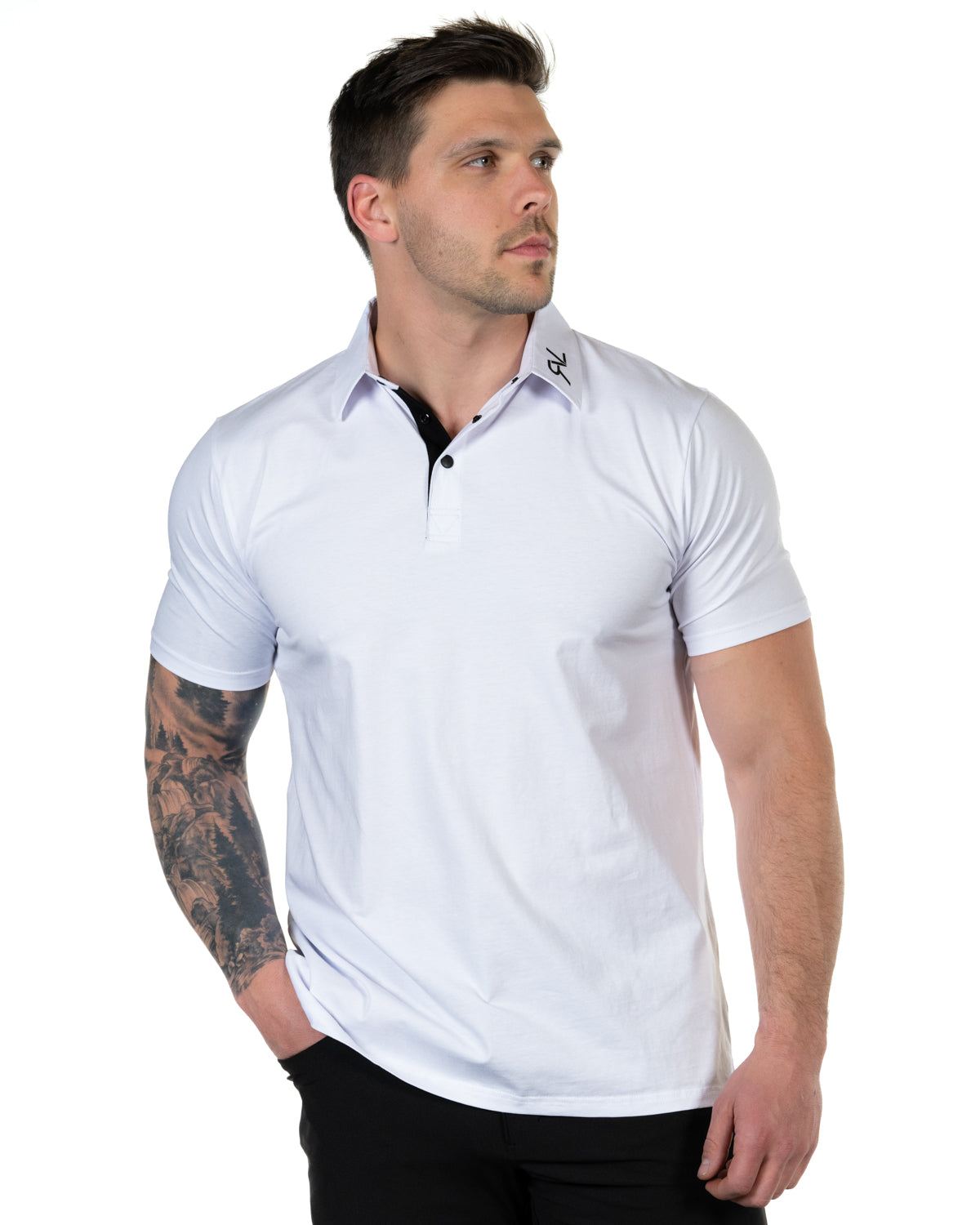 MULLIGAN POLO/WH ホワイト Mulligan - Men's Polo - White/Black – RVL Apparel
