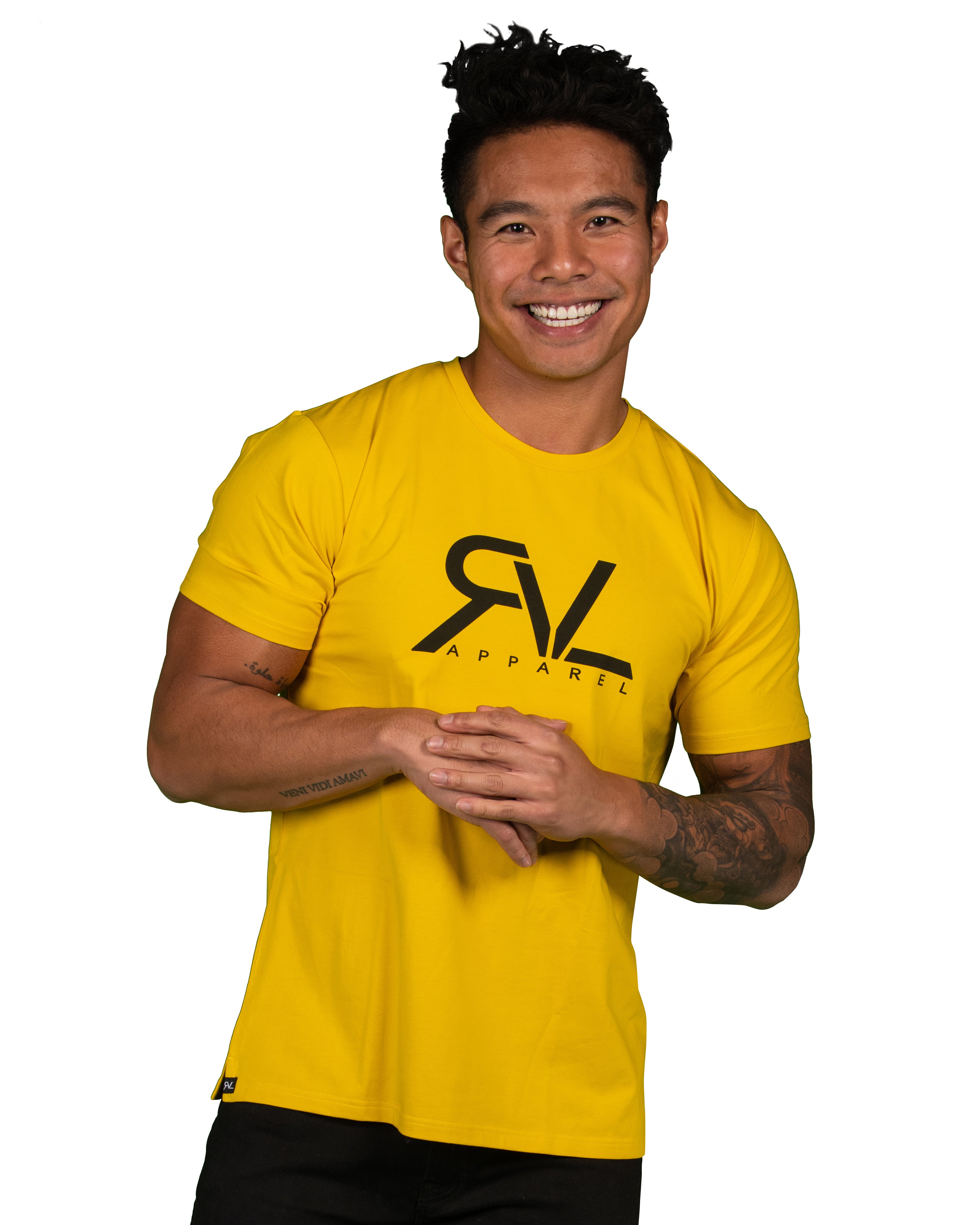 Signature Unisex T Shirt Yellow Black XS