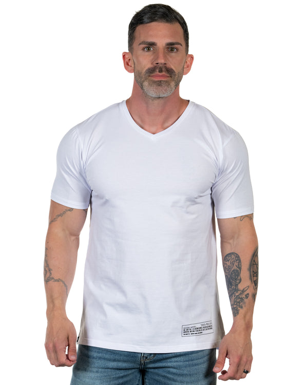 Redefined - V-Neck T-Shirt - White/Black