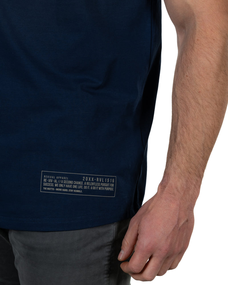 Redefined - Scoop T-Shirt - Navy/Dune