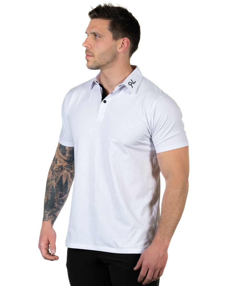 Mulligan - Men's Polo - White/Black