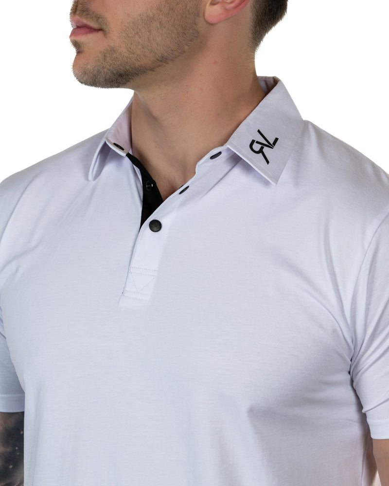 Mulligan - Men's Polo - White/Black