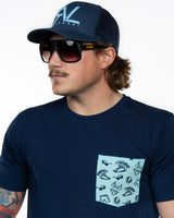 Coast - Scoop Pocket T-Shirt - Navy/Sky Blue