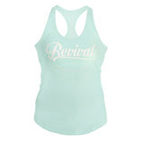Composition - Women's Tank - Teal/White